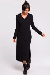 Długa sukienka dresowa z kapturem i dekoltem V bawełniana czarny. Czarne sukienki damskie Bewear, bez wzorów, z bawełny, bez ramiączek. Za 289.00 zł.