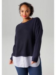 Aniston Sweter w kolorze granatowym rozmiar: 48. Niebieskie swetry klasyczne damskie Aniston, bez kołnierzyka. Za 83.03 zł.