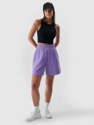 4F Spodenki dresowe damskie - fioletowe XL. Fioletowe szorty damskie 4F, bez wzorów, z bawełny. W wyprzedaży za 49.99 zł.