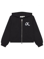 Calvin Klein Jeans Bluza IG0IG02969 D Czarny Regular Fit. Czarne bluzy dziewczęce Calvin Klein Jeans, bez wzorów, z bawełny, bez ramiączek, bez kaptura. Za 299.99 zł.