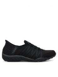 Skechers Sneakersy Breathe Easy - Roll With Me 100593/BBK Czarny. Czarne obuwie sportowe damskie Skechers, z materiału, bez zapięcia. Za 229.99 zł.