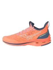 Mizuno Buty "Wave Ride Neo 2" w kolorze niebiesko-pomarańczowym do biegania rozmiar: 37. Niebieskie obuwie sportowe damskie Mizuno, z materiału, bez zapięcia, do biegania. Za 219.60 zł.
