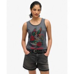 Koszulka bez rękawów z dekoltem Neo Trad Tattoo. Czarne koszulki damskie Superdry, bez wzorów, z bawełny, bez kołnierzyka, bez ramiączek. W wyprzedaży za 153.35 zł.