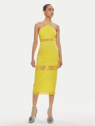 Patrizia Pepe Sukienka letnia 2A2729/A268-Y447 Żółty Slim Fit. Żółte sukienki damskie Patrizia Pepe, bez wzorów, z syntetyku, bez ramiączek. Za 999.99 zł.