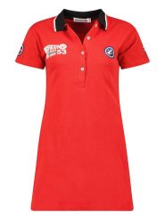Geographical Norway Sukienka polo "Karetta" w kolorze czerwonym rozmiar: M. Czerwone sukienki damskie Geographical Norway, bez wzorów, z bawełny, bez ramiączek. Za 79.21 zł.