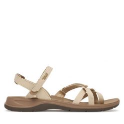 Sandały Teva. Brązowe sandały damskie Teva, bez wzorów, bez obcasa, na płaskiej podeszwie, bez zapięcia. Za 379.99 zł.