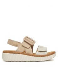 Rieker Sandały CEO-69260-60 Beżowy. Brązowe sandały damskie Rieker, bez wzorów, z syntetyku, bez obcasa, na płaskiej podeszwie, bez zapięcia. Za 319.99 zł.