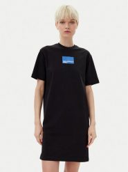KARL LAGERFELD Sukienka codzienna A2W13028 Czarny Regular Fit. Czarne sukienki damskie KARL LAGERFELD, bez wzorów, z bawełny, bez ramiączek. Za 259.99 zł.