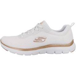 Obuwie Sportowe Damskie Skechers Mesh Lace-Up W Biały. Białe obuwie sportowe casual damskie Skechers, z materiału, trekkingowe. Za 328.00 zł.