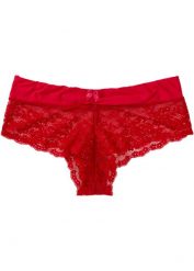Figi panty z subtelnej koronki. Czarne figi bonprix, bez wzorów, z bawełny. Za 37.99 zł.
