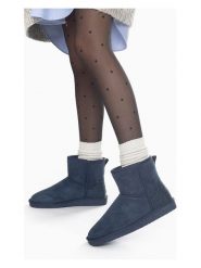 ISLAND BOOT Botki zimowe "Caspian" w kolorze granatowym rozmiar: 36. Niebieskie botki damskie Island Boot, na zimę, z materiału, bez obcasa, bez zapięcia. Za 114.71 zł.