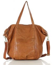 Shopper bag skórzany MARCO MAZZINI camelowy VS1b. Shopper bag bez wzorów, ze skóry, duże, bez dodatków. Za 474.05 zł.