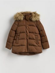 Pikowana kurtka - brązowy. Brązowe kurtki damskie Reserved, l, bez wzorów, z tkaniny, bez kaptura. Za 259.99 zł.
