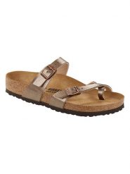 Birkenstock Japonki "Mayari" w kolorze złotym rozmiar: 36. Żółte klapki damskie Birkenstock, bez wzorów, z otwartym noskiem, bez obcasa, bez zapięcia. Za 373.35 zł.