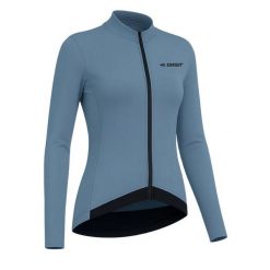 Koszulka rowerowa KIN, lodowoniebieska. Niebieskie koszulki damskie GIST, bez wzorów, z polaru, bez kołnierzyka, bez ramiączek. Za 399.00 zł.