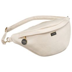 Miejska saszetka damska beżowa z eko skóry nerka na biodra lub na ramię crossbody Peterson. Brązowe nerki i saszetki damskie Peterson, bez wzorów, ze skóry ekologicznej. Za 79.99 zł.