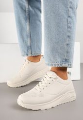 Beżowe Sneakersy Ozdobione Tłoczeniem Ulivianna. Brązowe obuwie sportowe damskie Born2be, z jeansu, bez zapięcia. Za 79.99 zł.