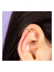 L instant d Or Złota nausznica "Lya" z cyrkonią rozmiar: onesize. Żółte kolczyki damskie L instant d Or, z cyrkonią, złote. Za 243.45 zł.