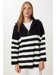 Happiness Istanbul Sweter w kolorze biało-czarnym rozmiar: onesize. Białe swetry klasyczne damskie Happiness Istanbul, bez kołnierzyka. Za 78.99 zł.