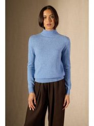 Perfect Cashmere Kaszmirowy sweter "Evelina" w kolorze błękitnym rozmiar: M. Niebieskie swetry klasyczne damskie Perfect Cashmere, m, z kaszmiru, bez kołnierzyka. Za 416.30 zł.