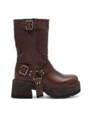 Jenny Fairy Botki WS22236-05 Brązowy. Brązowe botki damskie Jenny Fairy, z syntetyku, bez obcasa, na słupku, bez zapięcia. Za 259.99 zł.