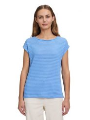 BETTY & CO Koszulka w kolorze błękitnym rozmiar: XXL. Niebieskie bluzki damskie Betty & Co, xxl, bez wzorów, bez kołnierzyka, bez ramiączek. Za 60.95 zł.