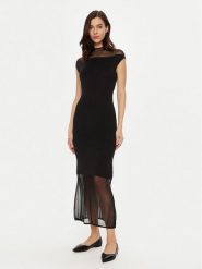 Calvin Klein Sukienka codzienna K20K207919 Czarny Regular Fit. Czarne sukienki damskie Calvin Klein, bez wzorów, z syntetyku, bez ramiączek. Za 629.99 zł.