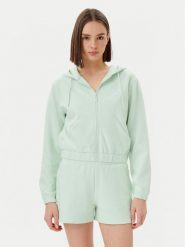 Guess Bluza V5RQ20 KC3D2 Zielony Regular Fit. Zielone bluzy damskie Guess, xxs, z aplikacjami, z bawełny, bez kaptura. Za 199.99 zł.