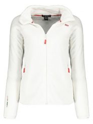 Geographical Norway Kurtka polarowa "Upaline" w kolorze białym rozmiar: L. Białe kurtki damskie Geographical Norway, l, bez wzorów, z materiału, bez kaptura. Za 109.52 zł.