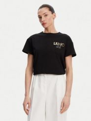 Liu Jo T-Shirt WA5007 JS923 Czarny Relaxed Fit. Czarne t-shirty damskie Liu Jo, xs, bez wzorów, z bawełny, bez kołnierzyka. Za 259.99 zł.
