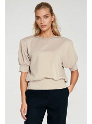 Nife Koszulka w kolorze beżowym rozmiar: 38. Brązowe bluzki damskie Nife, bez wzorów, bez kołnierzyka, bez ramiączek. Za 184.89 zł.