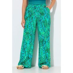 Damskie Spodnie palazzo zwierzęcy wzór szeroka nogawka elastyczny pas. Spodnie dresowe damskie Ulla Popken, plus size, bez wzorów, z materiału. Za 239.99 zł.