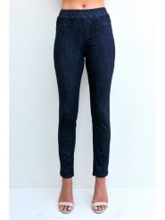 Bleu d'Azur Jegginsy "Vendy" - Slim fit - w kolorze granatowym rozmiar: 34. Niebieskie jeansy damskie Bleu d'Azur, w ażurowe wzory, z bawełny. Za 57.06 zł.