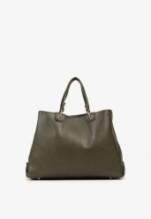 Ciemnozielona Dwukomorowa Torebka Typu Shopper Ozdobiona Metalicznymi Aplikacjami Adorrive. Zielone shopper bag Born2be, z aplikacjami, z jeansu, bez dodatków. Za 169.99 zł.