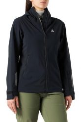 Kurtka turystyczna damska Schoffel Miara Softshell. Czarne kurtki damskie Schöffel, na jesień, l, bez wzorów, z materiału, z kapturem. Za 405.49 zł.