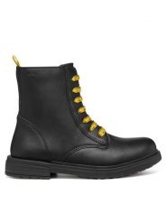 Geox Trapery Eclair J049QD 0003W C0054 S Czarny. Czarne kozaki dziewczęce Geox, bez wzorów, ze skóry, bez obcasa, bez zapięcia. Za 319.99 zł.
