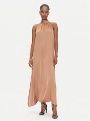 ViCOLO Sukienka koktajlowa TD0768 Brązowy Regular Fit. Brązowe sukienki damskie ViCOLO, bez wzorów, z wiskozy, wizytowe, bez ramiączek. Za 319.99 zł.