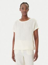 Marella T-Shirt Geyser 2615111132 Écru Regular Fit. T-shirty damskie Marella, bez wzorów, ze lnu, bez kołnierzyka. Za 439.99 zł.