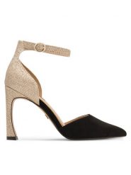 Nine West Czółenka ATIYA JF2186-1 Czarny. Czarne czółenka damskie Nine West, bez wzorów, z materiału, bez obcasa. Za 137.99 zł.