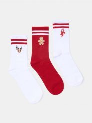 Prążkowane skarpetki 3 pack - wielobarwny. Skarpetki damskie Sinsay, bez wzorów, prążkowane. Za 15.99 zł.