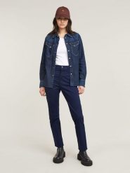 G-Star Spodnie chino w kolorze granatowym rozmiar: W28/L30. Niebieskie spodnie materiałowe damskie G-Star, bez wzorów. Za 224.95 zł.