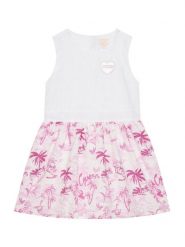 Guess Sukienka codzienna K5GK26 WH710 Biały Regular Fit. Białe sukienki dziewczęce Guess, z aplikacjami, z bawełny, bez ramiączek, proste. Za 169.99 zł.