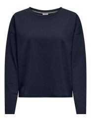 JDY Bluza w kolorze granatowym rozmiar: XS. Niebieskie bluzy damskie JDY, xs, bez wzorów, z bawełny, bez kaptura. Za 79.03 zł.