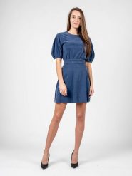Elisabetta Franchi Sukienka | AB-969-3948-V283 | Kobieta | Niebieski. Niebieskie sukienki damskie Elisabetta Franchi, bez wzorów, z bawełny, bez ramiączek. W wyprzedaży za 549.00 zł.