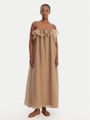 Eleh Sukienka letnia SS260198 Beżowy Relaxed Fit. Brązowe sukienki damskie Eleh, bez wzorów, z syntetyku, bez ramiączek. Za 846.99 zł.