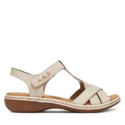 Sandały Rieker. Brązowe sandały damskie Rieker, bez wzorów, bez obcasa, na płaskiej podeszwie, bez zapięcia. Za 319.99 zł.