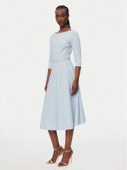 Rinascimento Sukienka koktajlowa CFC0127892003 Błękitny Regular Fit. Niebieskie sukienki damskie Rinascimento, bez wzorów, z syntetyku, wizytowe, bez ramiączek. Za 699.99 zł.