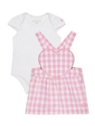Guess Sukienka codzienna S5GG10 K6YW4 Biały Regular Fit. Białe sukienki dziewczęce Guess, z aplikacjami, z bawełny, bez ramiączek, proste. Za 129.99 zł.