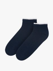 Skarpetki stopki damskie STOPKI. Niebieskie skarpetki damskie Ryłko, bez wzorów, z bawełny. Za 24.99 zł.