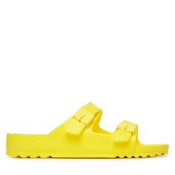 Klapki Scholl. Żółte klapki damskie Scholl, bez wzorów, bez obcasa, bez zapięcia. Za 129.99 zł.